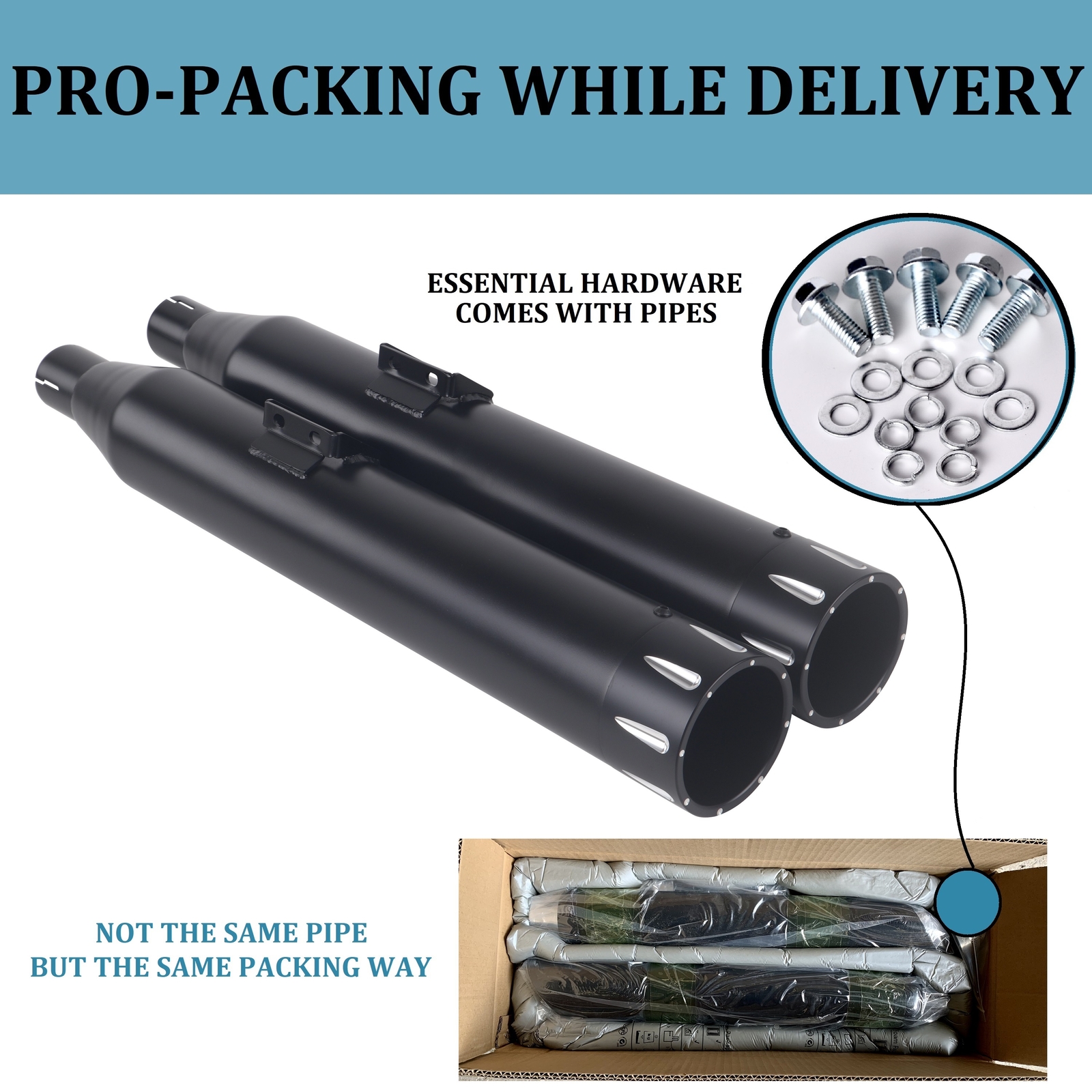 SHARKROAD 3.5" Slip On Mufflers Exhaust for 18- 23 Softail M8 Premium Black