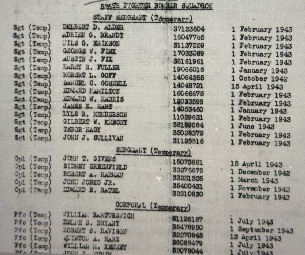 WW2 Dog Tag 526th Fighter Bomber Squadron, 86th Fighter Bomb Group /Lost Arm (9)