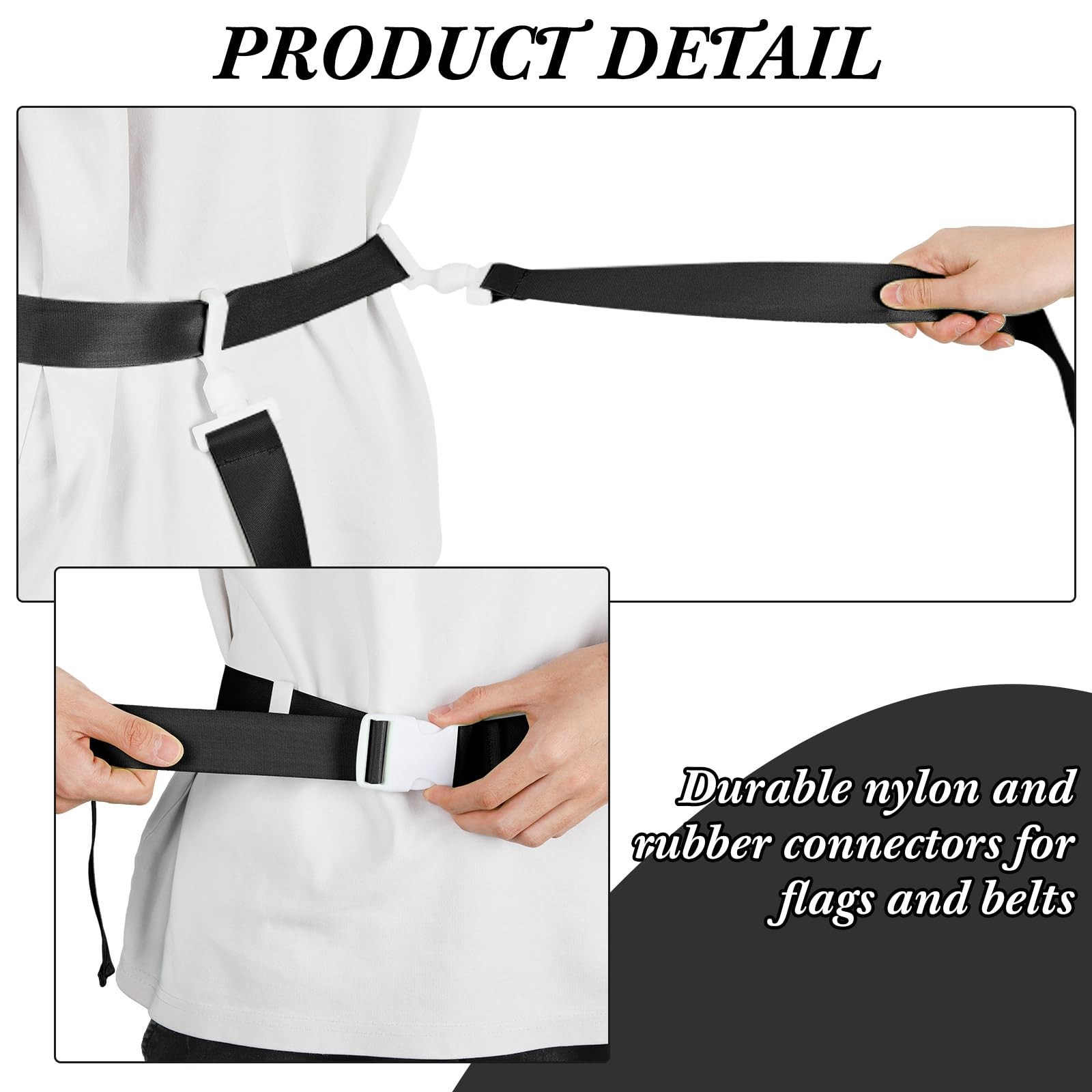 2/12/24/36 Player Flag Football Belt, Adjustable Football Belts and Flags for...