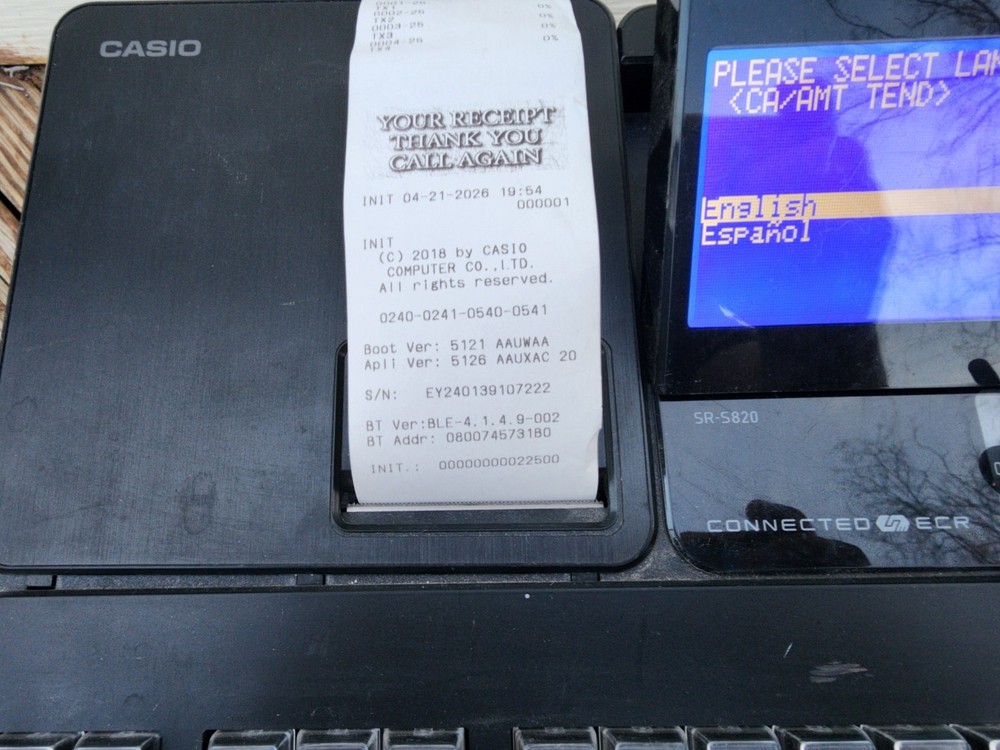 Casio SR-S820 Cash Register. Working. Operator and Programming Keys.