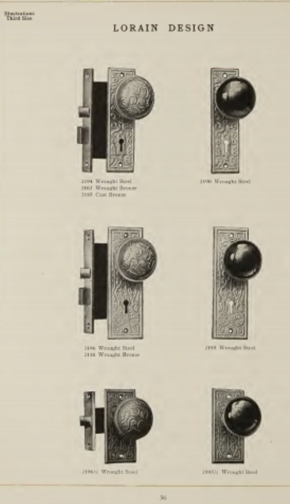 K&D / Taylor & Boggis Knobs, Plates, Key, & Mortise Lock. Complete. H-21100.