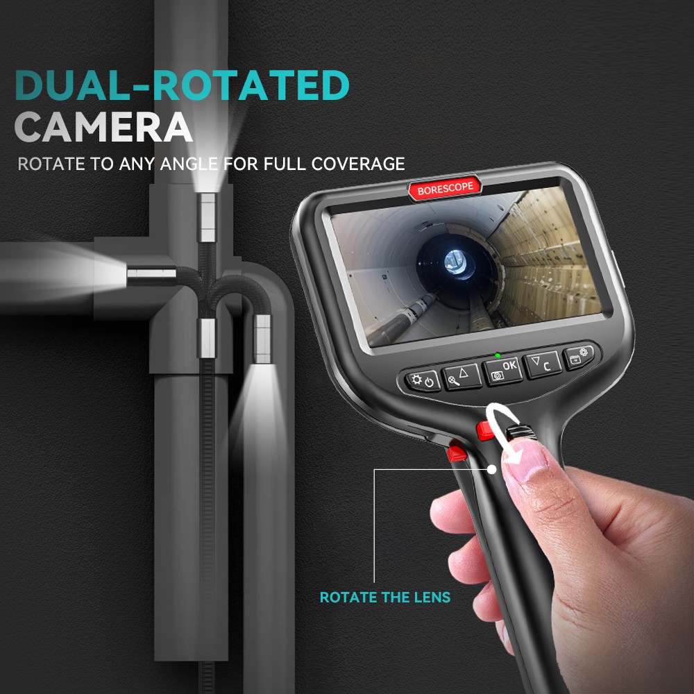 10ft Flexible Cable 360° 2Way Articulating Borescope Endoscope Inspection Camera