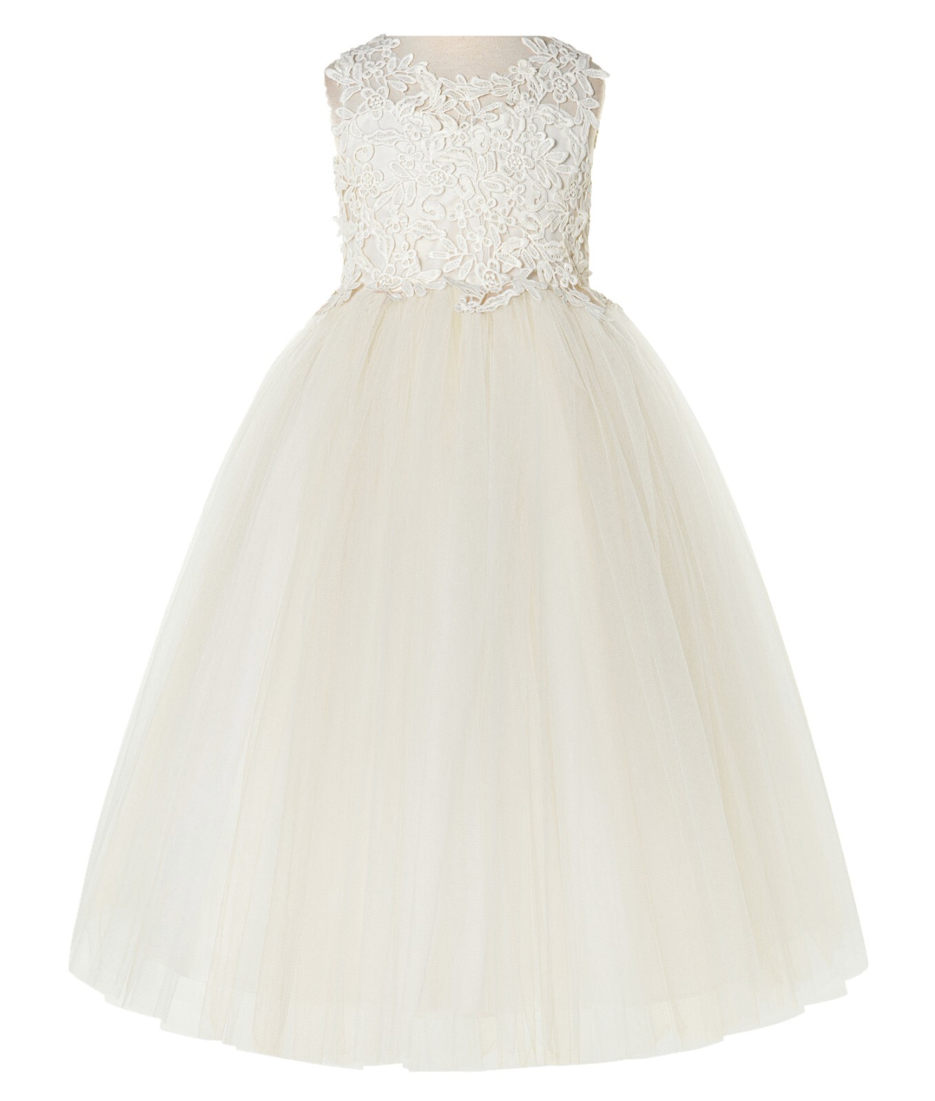 Floral Applique Lace Dress Lace Tulle Dresses Ball Gown Communion Dresses 220