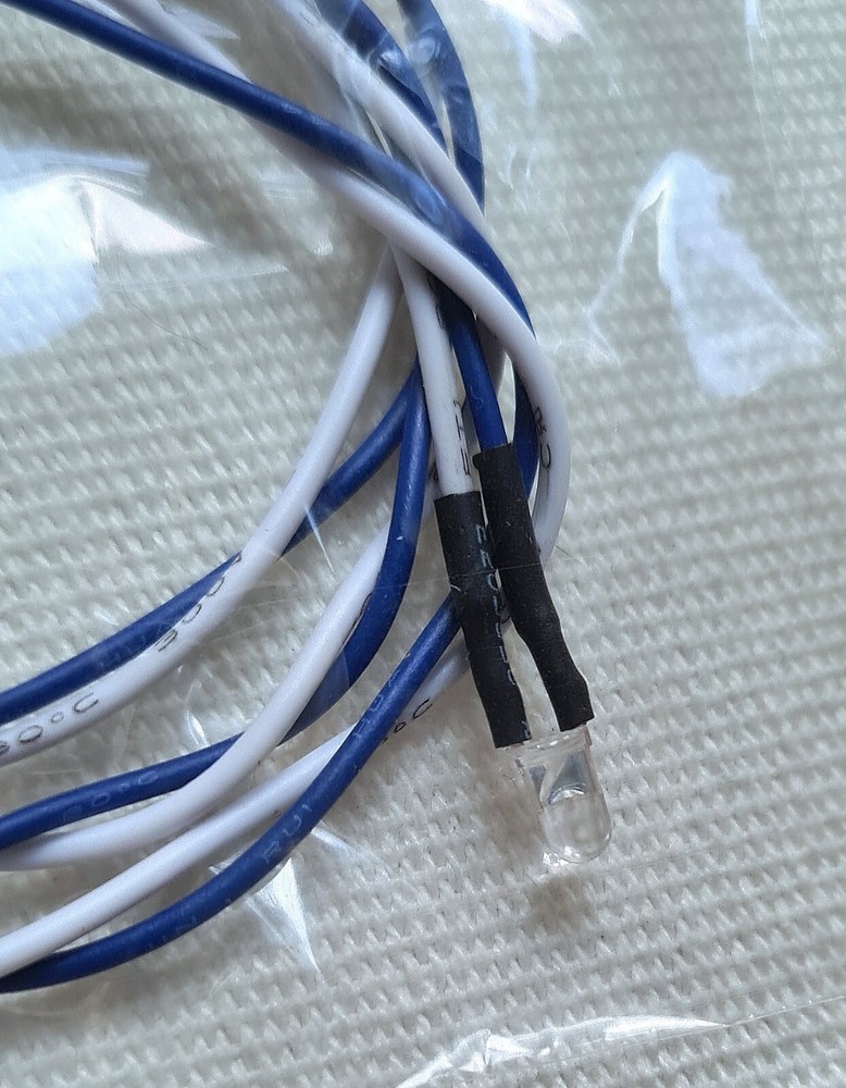 Computer Case Panel 3mm Blue LED Light 12VDC 16" Wires Universal Fit Tailed LED