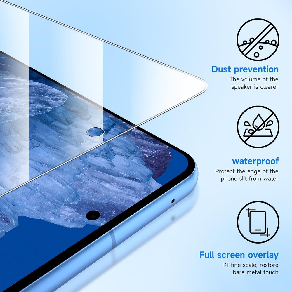3 Pack Screen Protector & Camera Lens Protector for Google Pixel 8A 5G