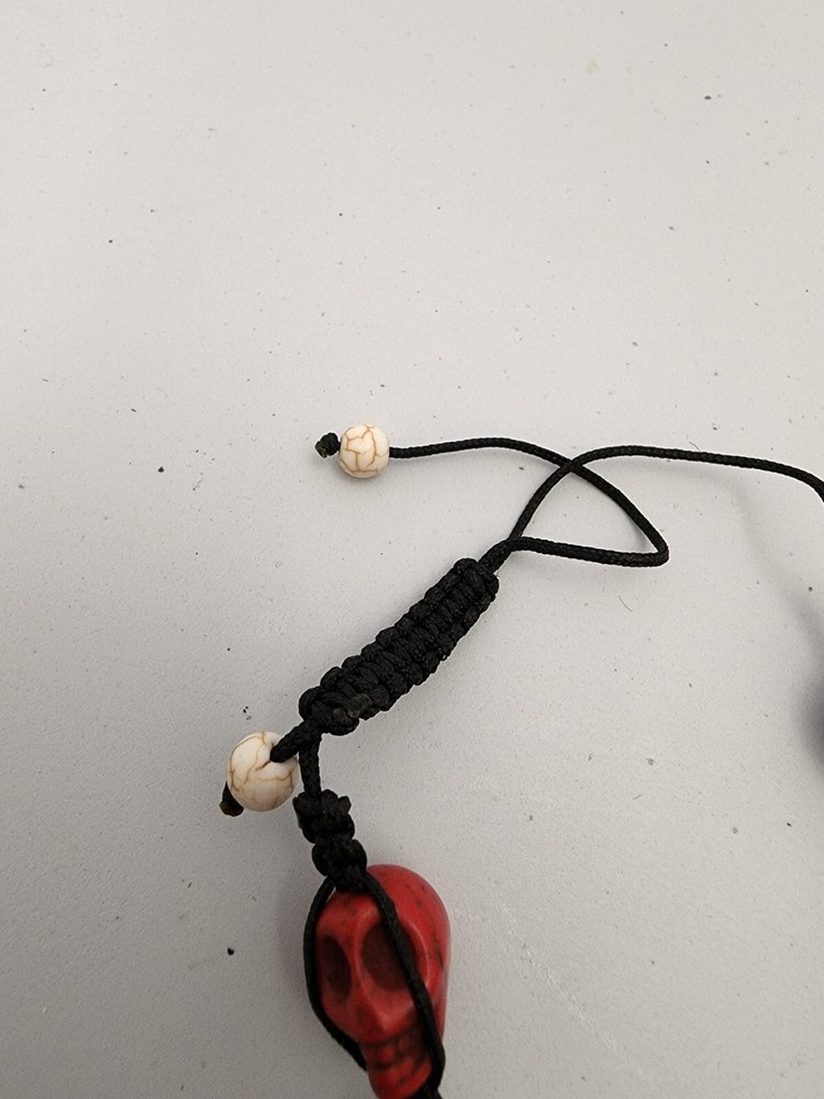 Small Red, White, and Blue Magnesite bead adjustable bracelet