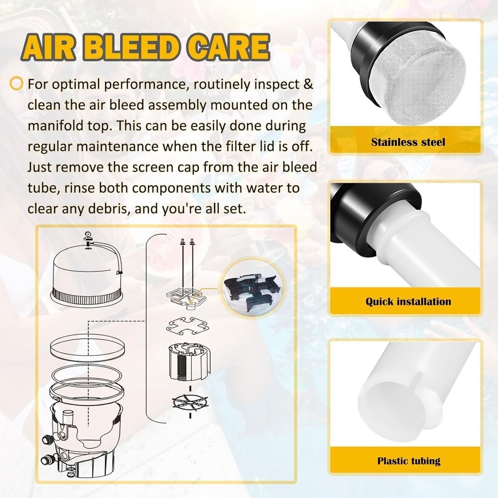 Replace For Pentair 190092 Air Bleed Assembly for FNS Plus Pool Spa D.E. Filter
