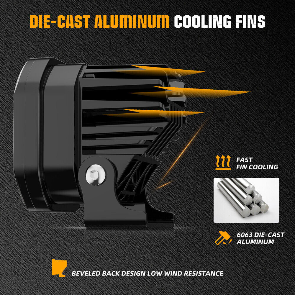 Colight Designs Squadron Sport Amber LED Pair Driving/Combo Light w/Wire Harness