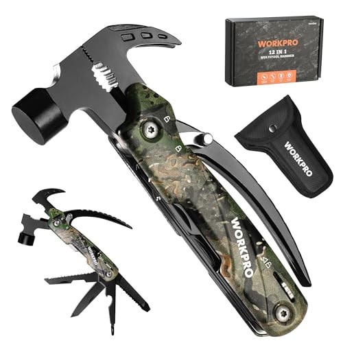 Multitool-12 in 1 Camping Tools with Mini Hammer-EDC Gear Multi Camouflage