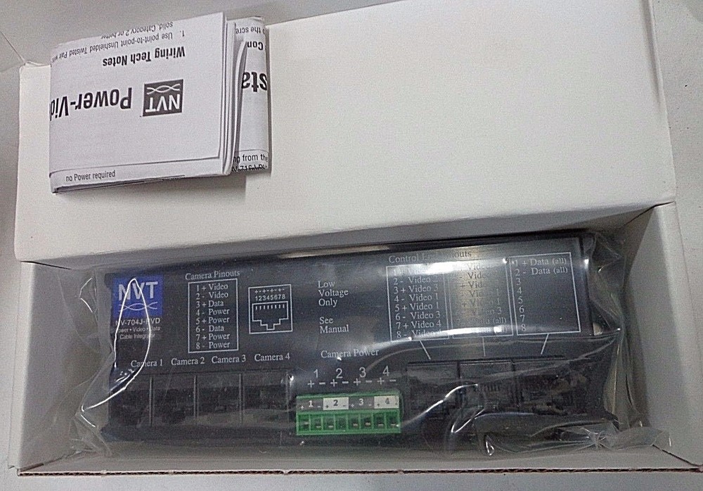NEW Network Video Technologies NVT NV-704J-PVD Power Video Data Cable Integrator