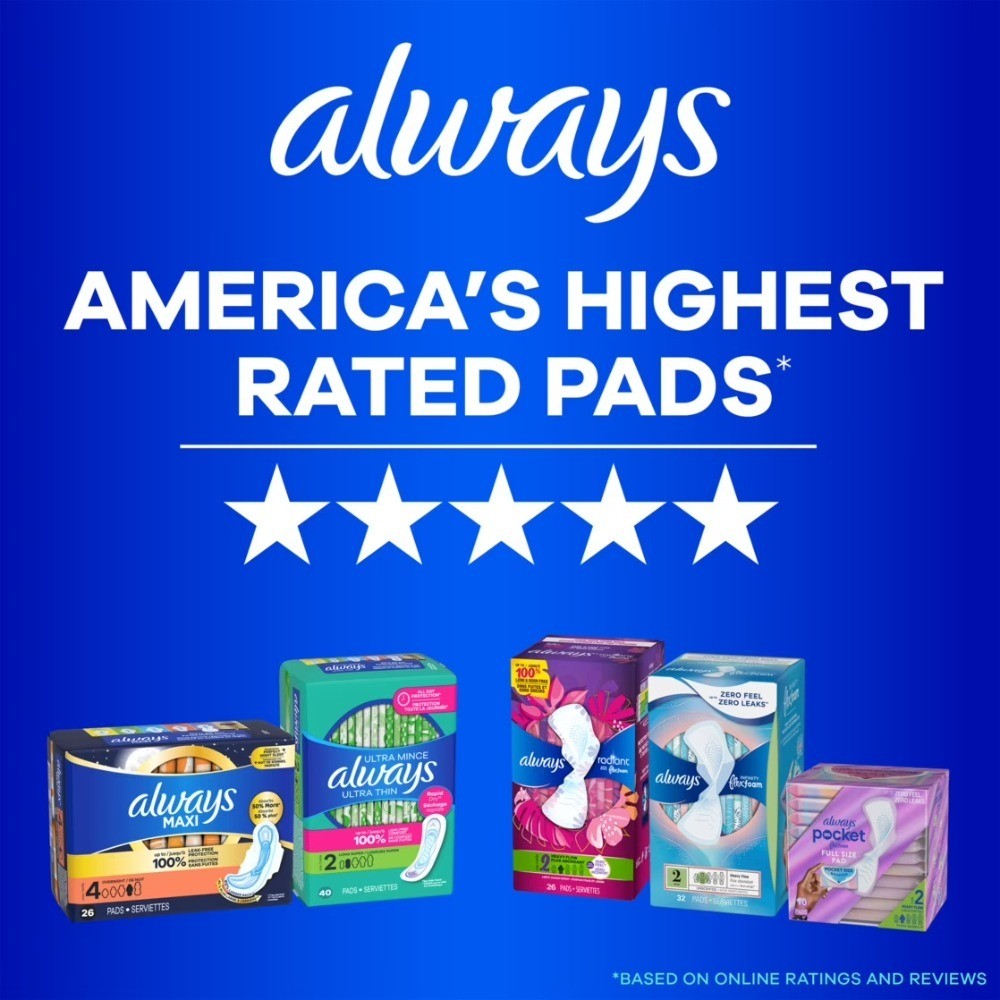 Pads, Ultra Thin with Wings, Size 1, Regular, 46 Count