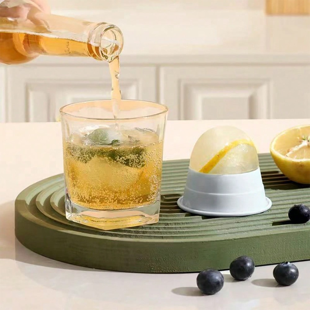 Sphere lce Ball Mold Round Maker Whiskey Cube Mold Stackable Silicone US
