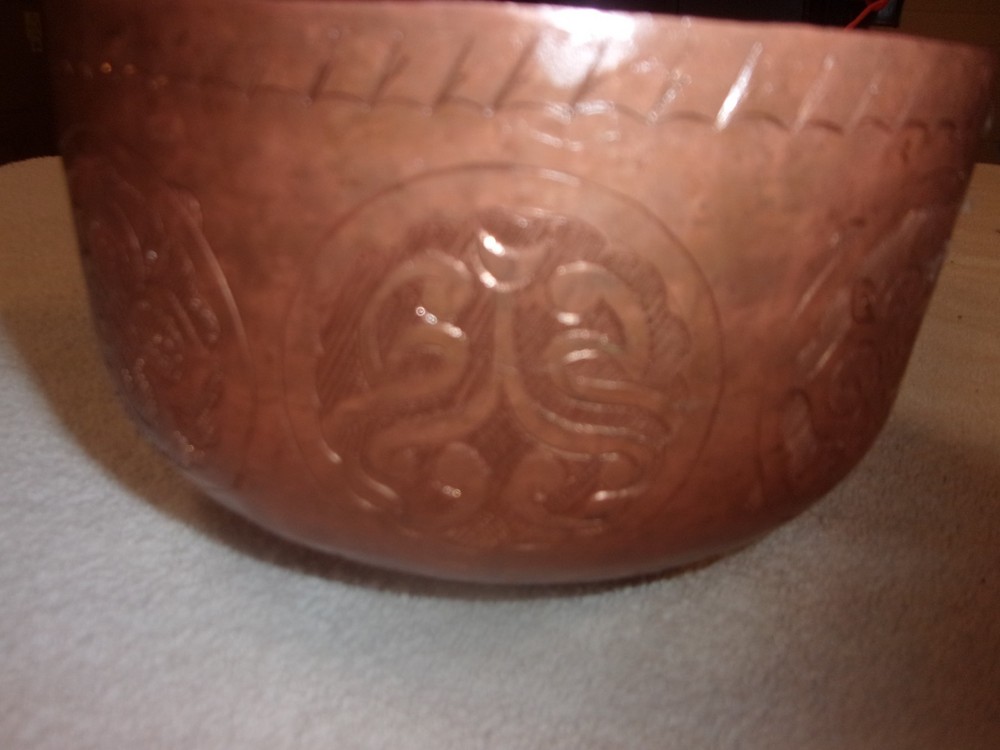 VINTAGE COPPER ENGRAVED SMALL BOWL