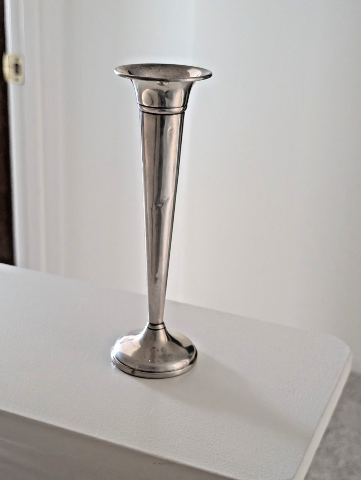 Vintage Preisner Sterling Silver Weighted Trumpet Bud Vase #136 – 7.5"