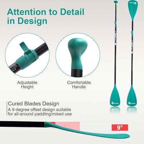 SUP Paddle, Stand Up Paddle Board Paddle Lightweight Adjustable 4 Lake Blue