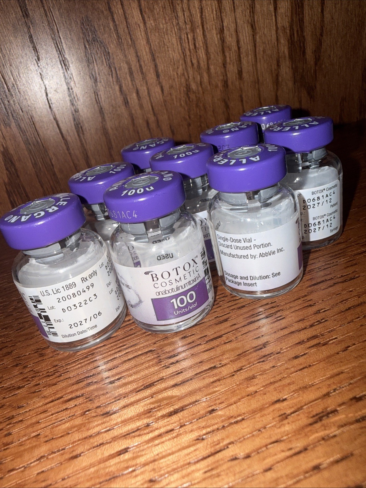 Botox Bottles (vials) Lot Of 20- Mixed 100iu And 50iu Vials (used/sterilized)