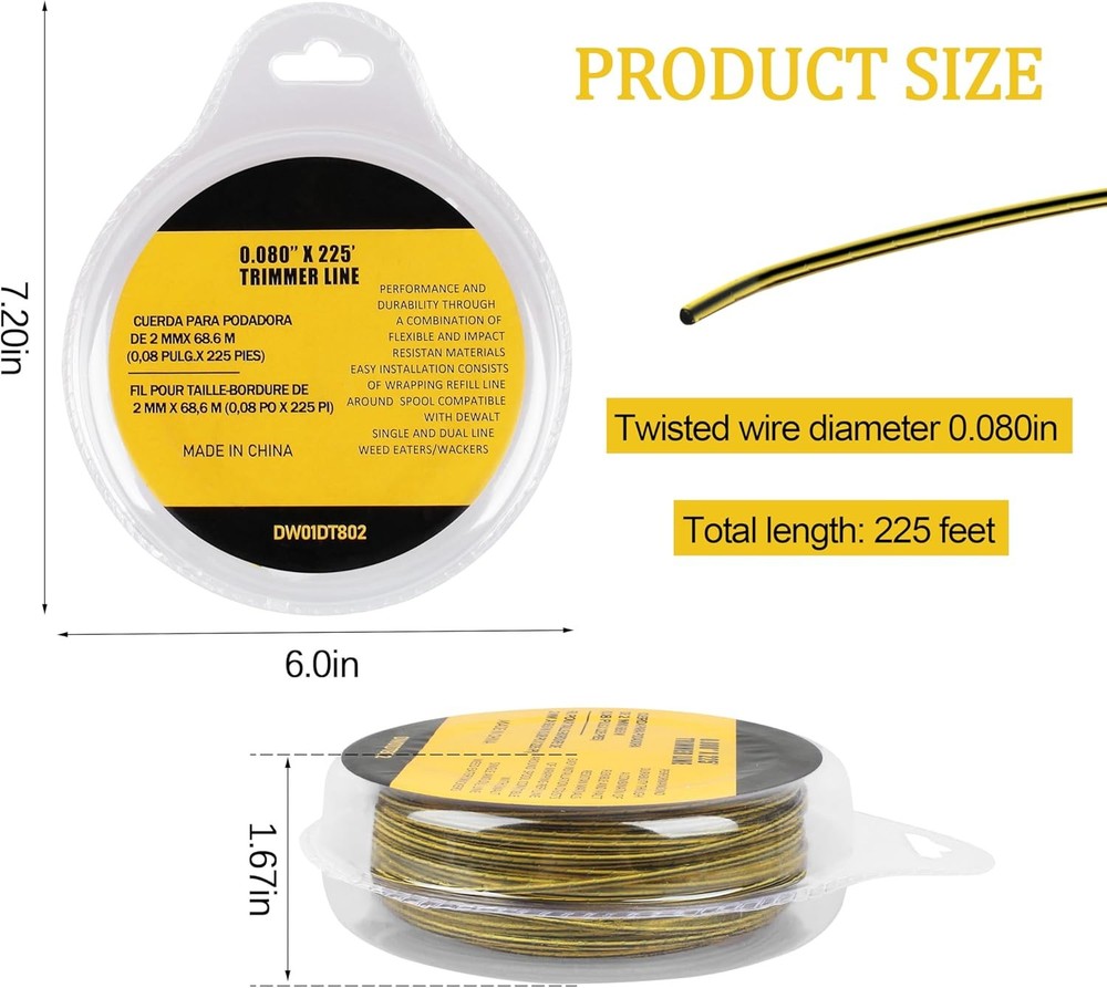 DWO1DT802 Trimmer Line String （1 Pack）