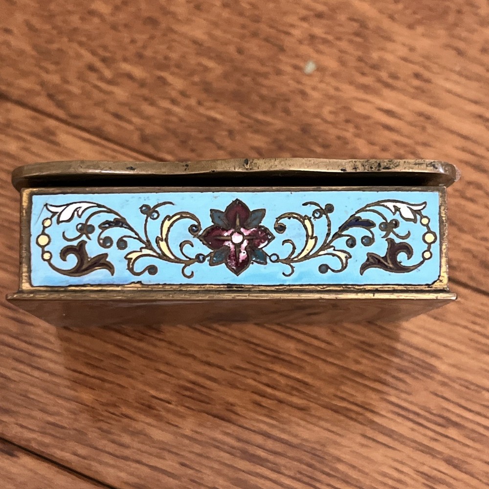 French Champleve Enamel Bronze Three Piece set