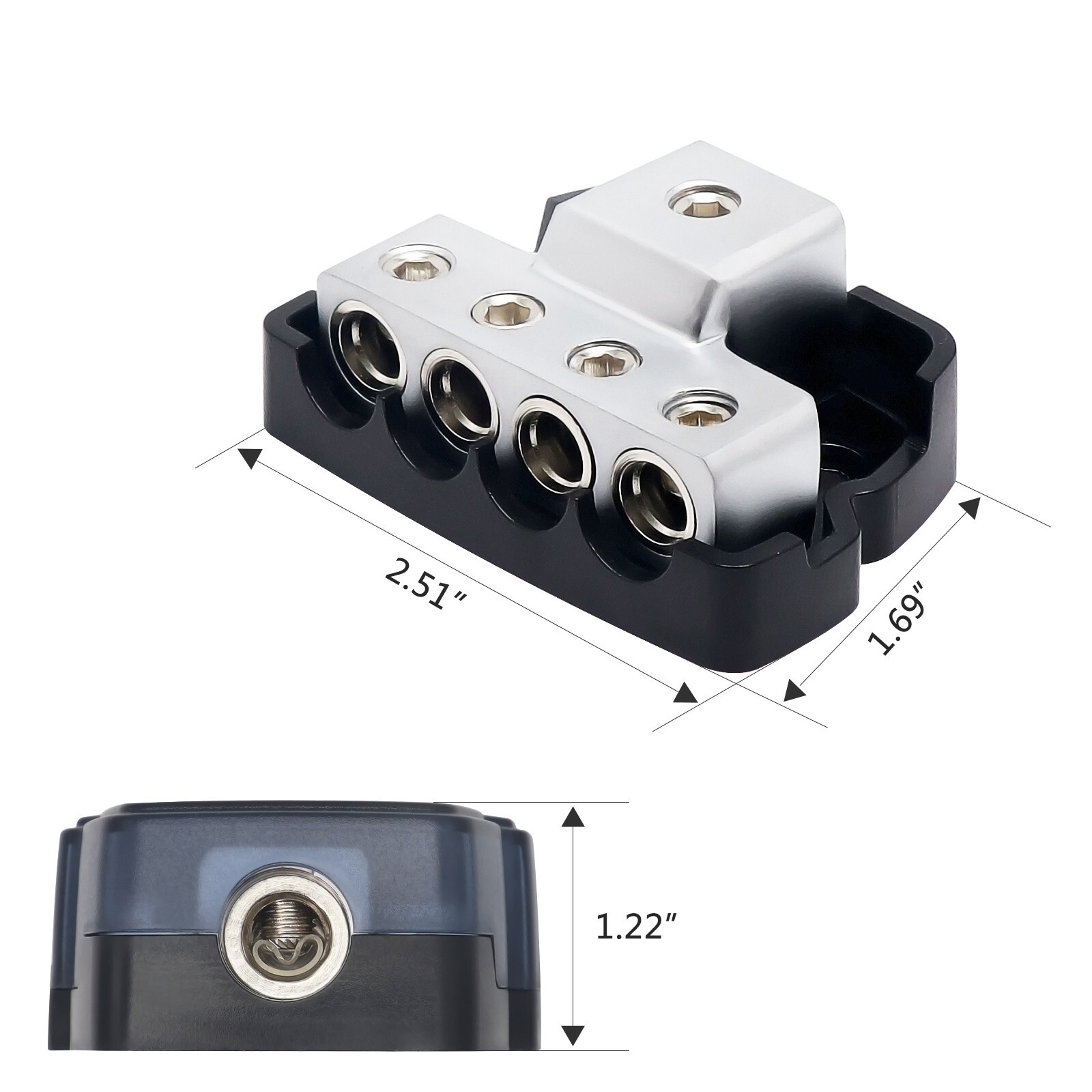 Recoil DB14 4 Way Power Distribution Block for Car Audio Amplifier Splitter