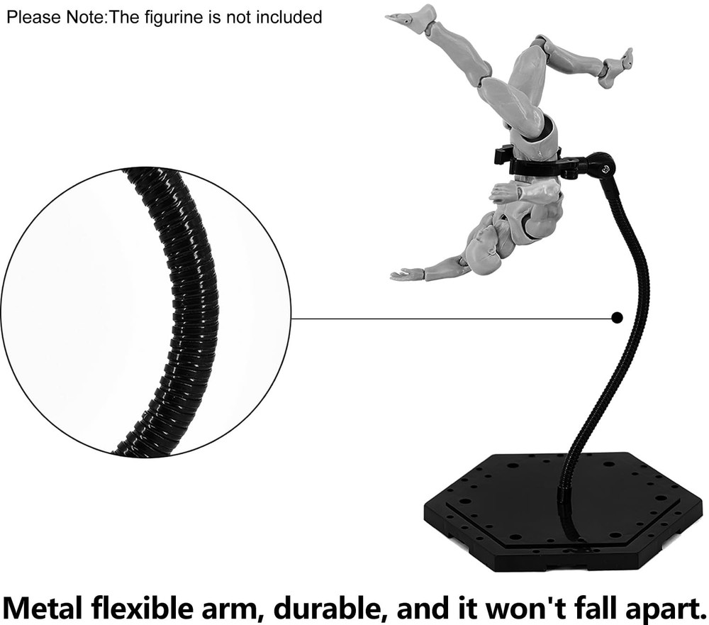 Yocoolfun 3 Pack Black Action Figure Stand,Action Display Holder