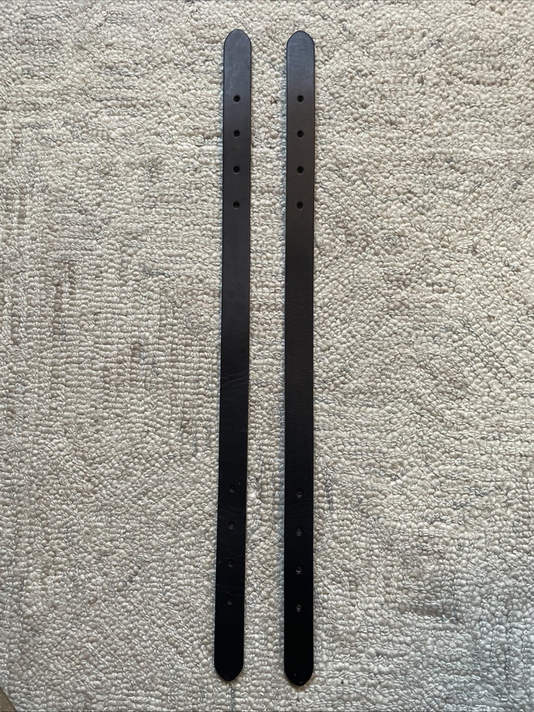 Basic halter leather replacement Crown Strap 16"X 5/8" (2 pack), Black