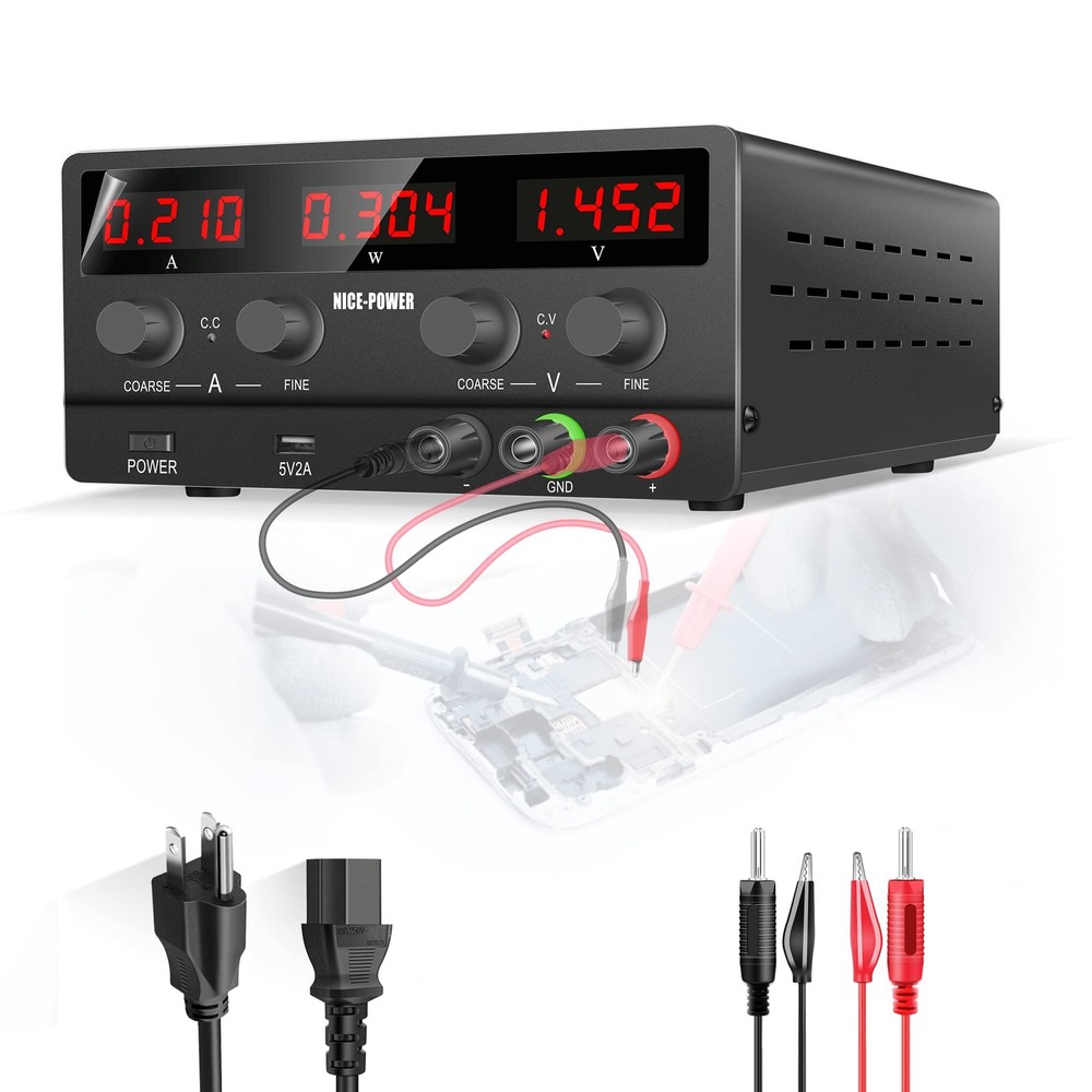 DC Power Supply Variable 30V 10A Adjustable Switching Regulated High Precisio...