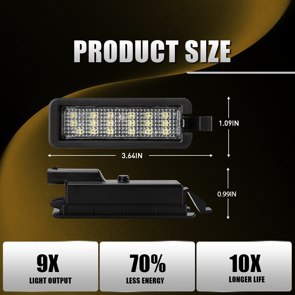 For 2015-2022 Chrysler 300 White LED License Plate Light Bulbs Rear Tag Lamps 2x