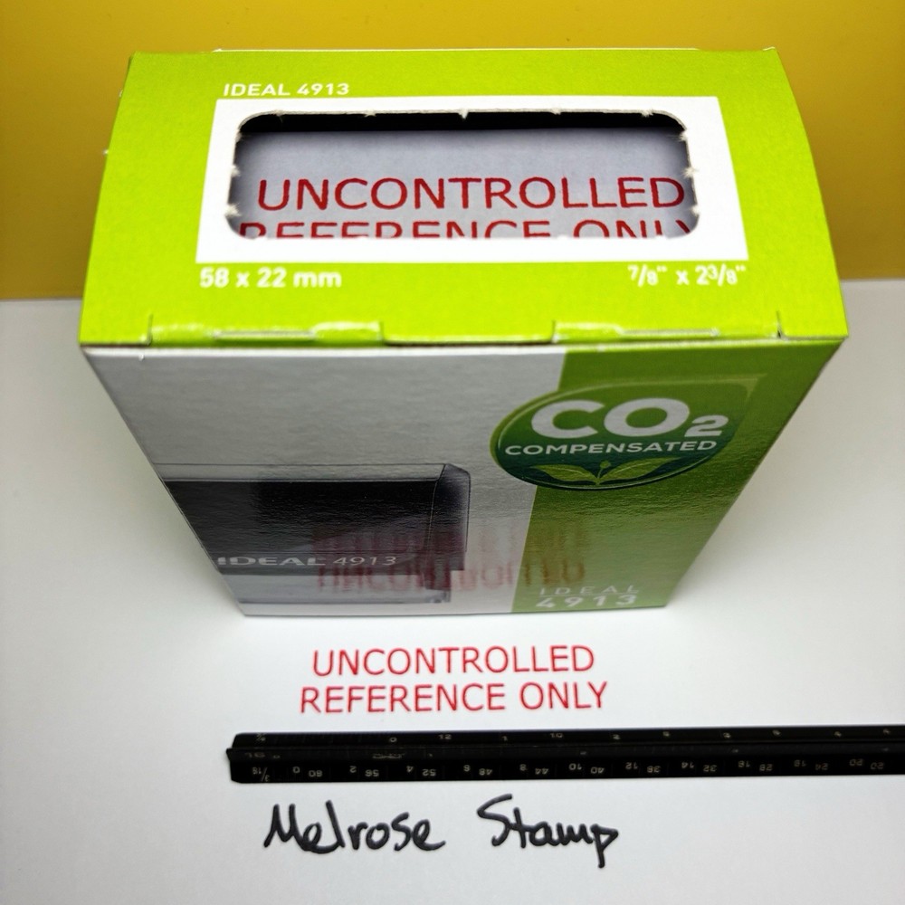 Uncontrolled Reference Only Rubber Stamp Red Ink Self Inking Ideal 4913