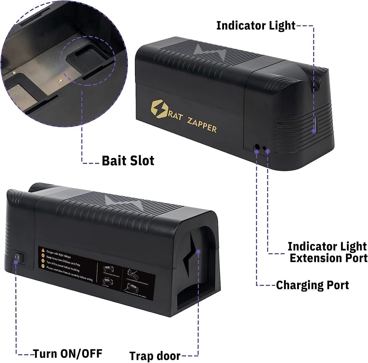 3PCS Electronic Mouse Trap Victor Control Rat Killer Pest Electric Rodent Zapper