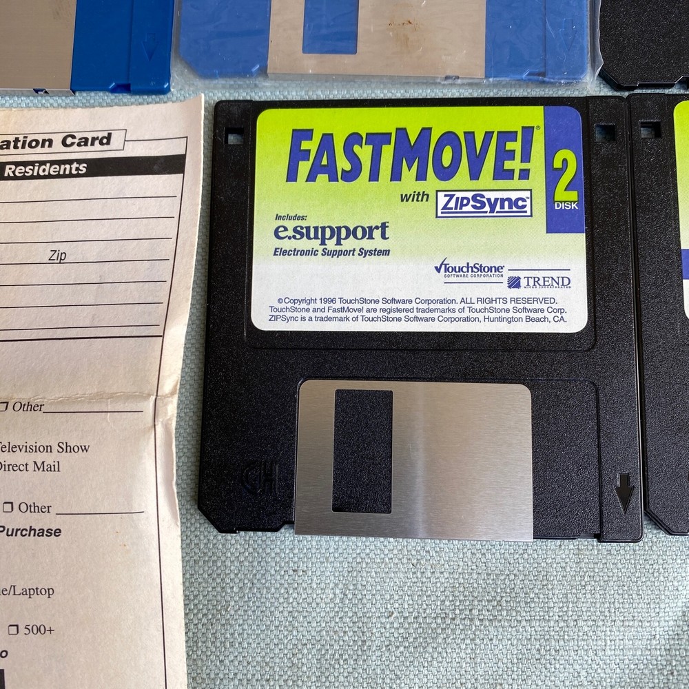 LapLink QuickLink FastMove ZipSync Softworx InterLink Disk 3.5” Floppy Floppies