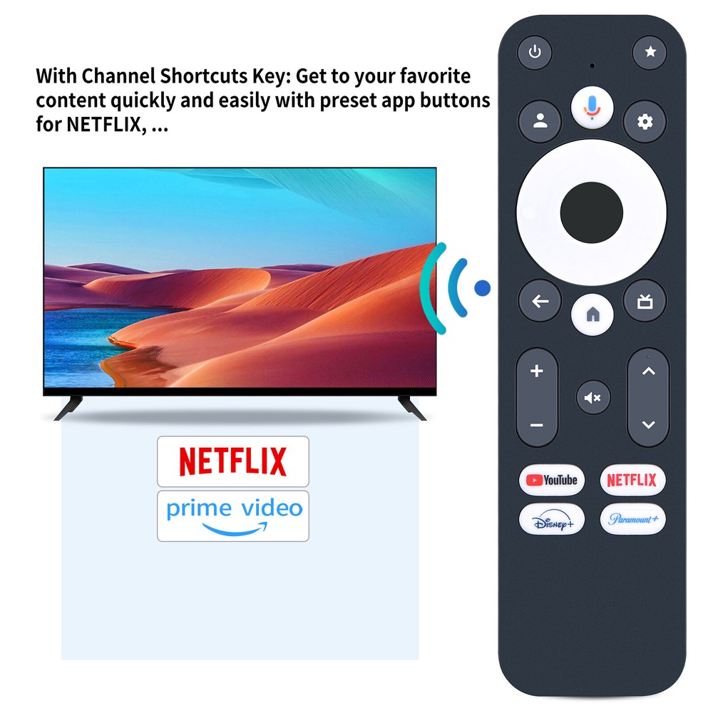 Voice Remote Control For Onn Google TV 4K Pro Streaming Device