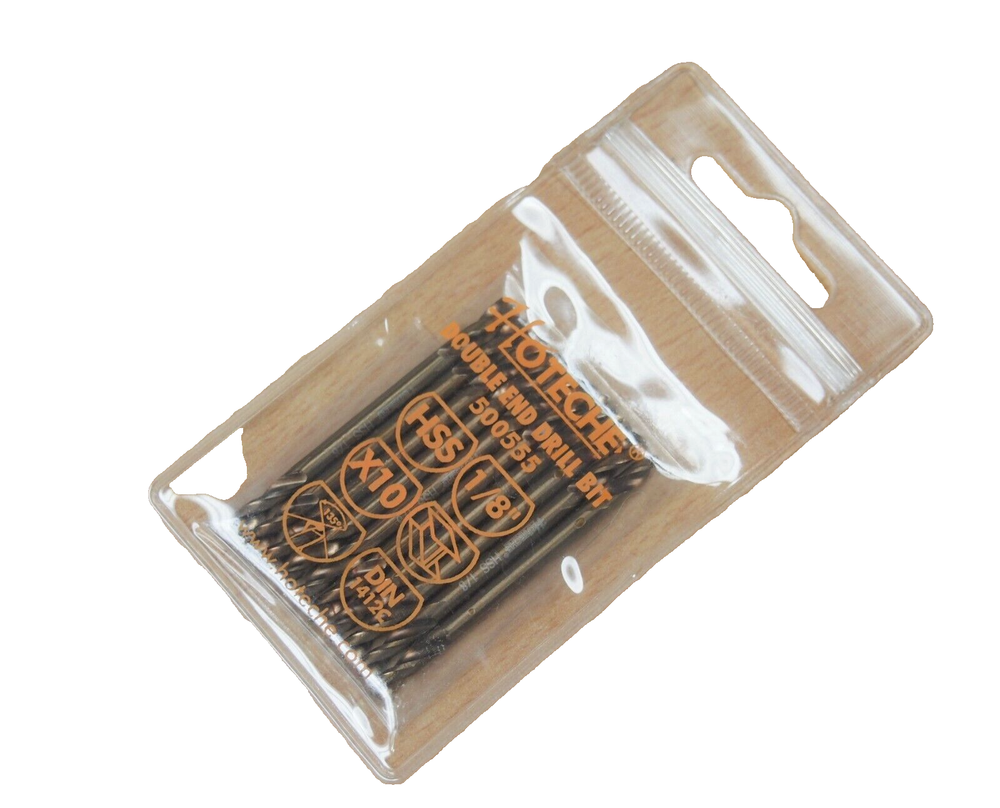 20PC 1/8" TITANIUM DOUBLE END DRILL BITS FULL GROUNDED 500555A