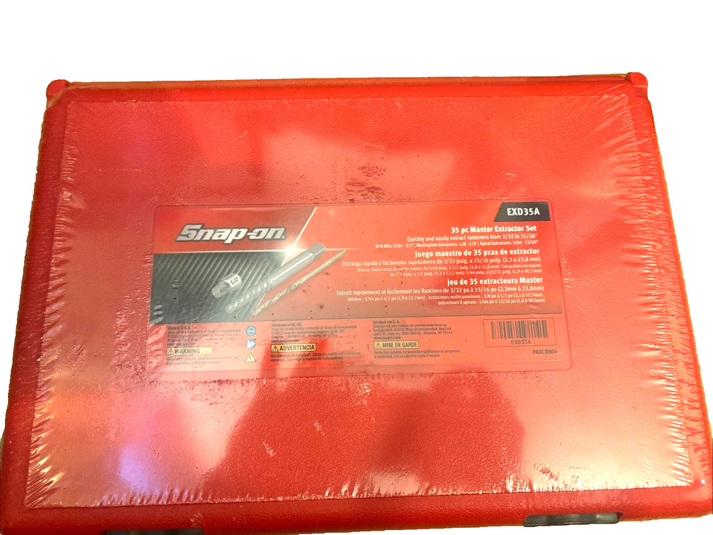 NEW Snap-on™ EXD35A Multi-Spline Spiral Flute Extractor SET Left Hand Drill Bits