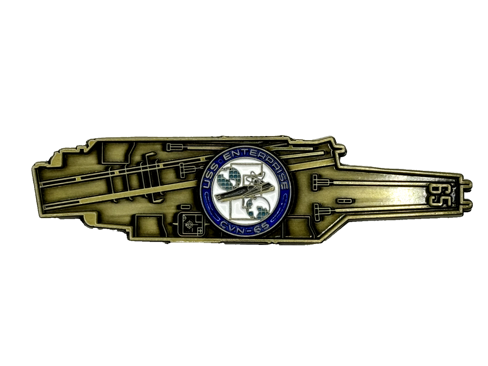 USS Enterprise (CVN-65) Challenge Coin - Carrier Shape