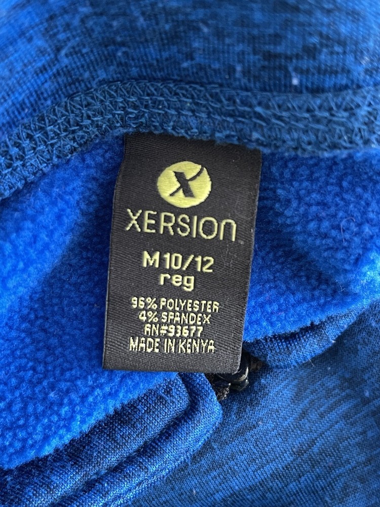Xersion Boys Medium 10/12 Long Sleeve Half Zip Blue Pull Over Sweatshirt