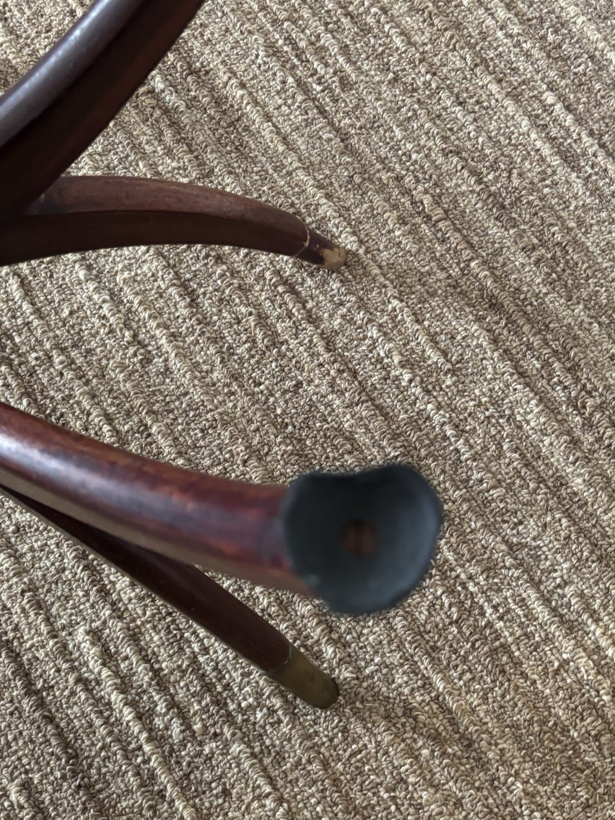 VTG Mid-Century Modern Spider Leg Tray Table Folding Base Brass Tips No Tray MCM