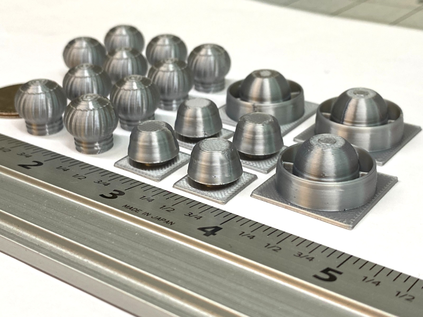 O Scale Roof Vents & Exhaust Fans – 17-Piece Set – Aluminum-Look Detail Parts