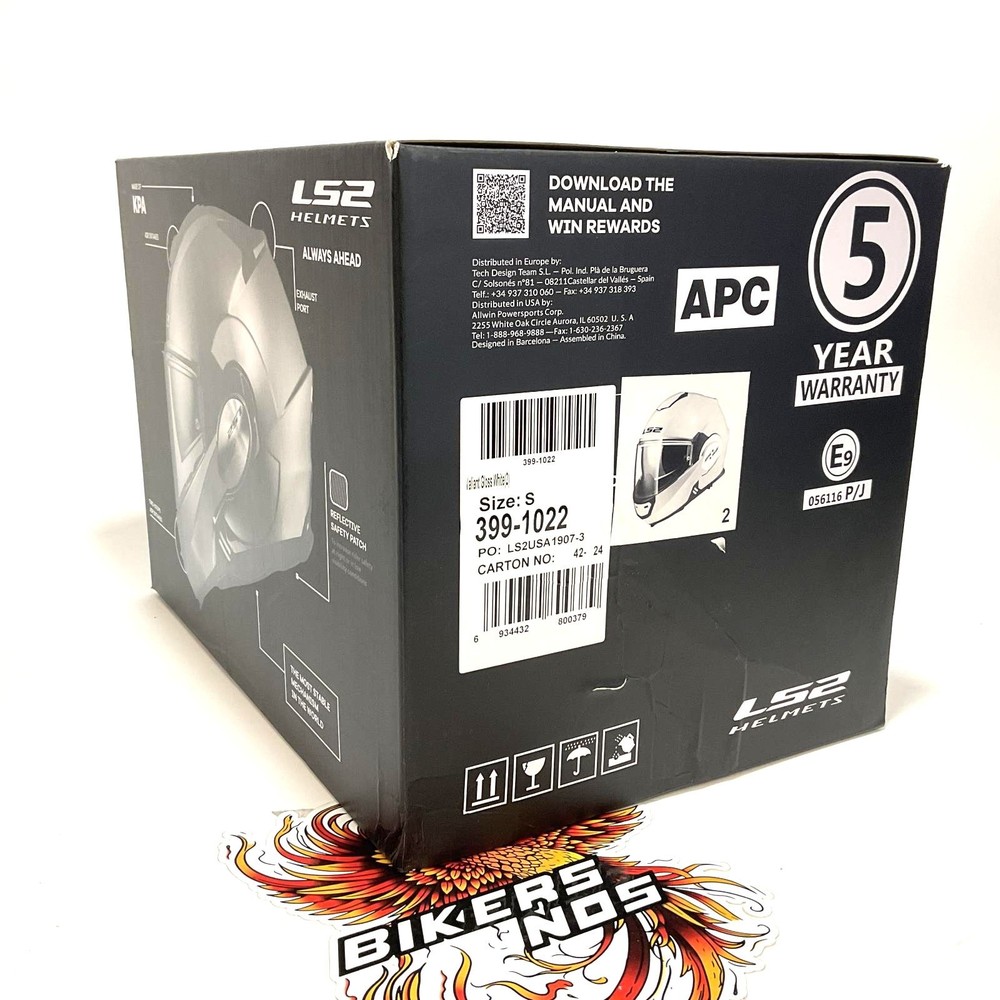 LS2 Modular Helmet Valiant Gloss White Small 399-1022