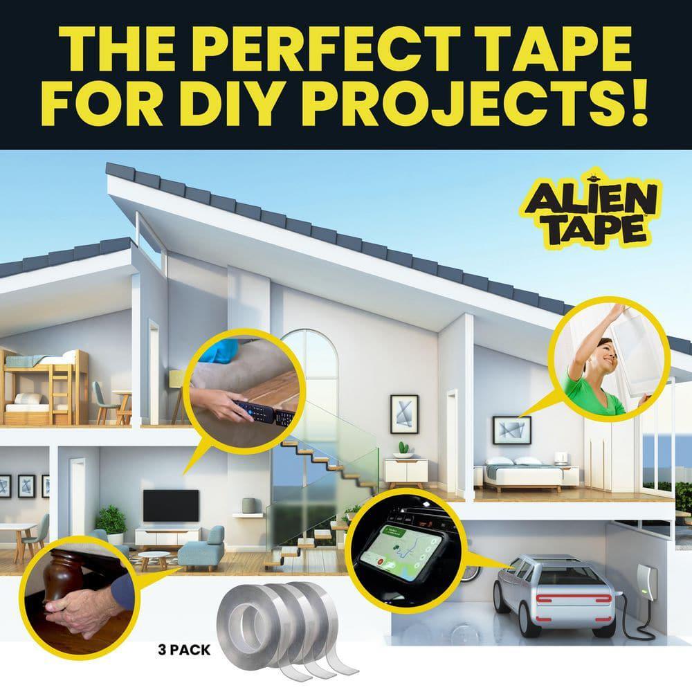 Alien Tape 10 ft. Multi-Surface Tape Reusable Double Sided , 3-Pack