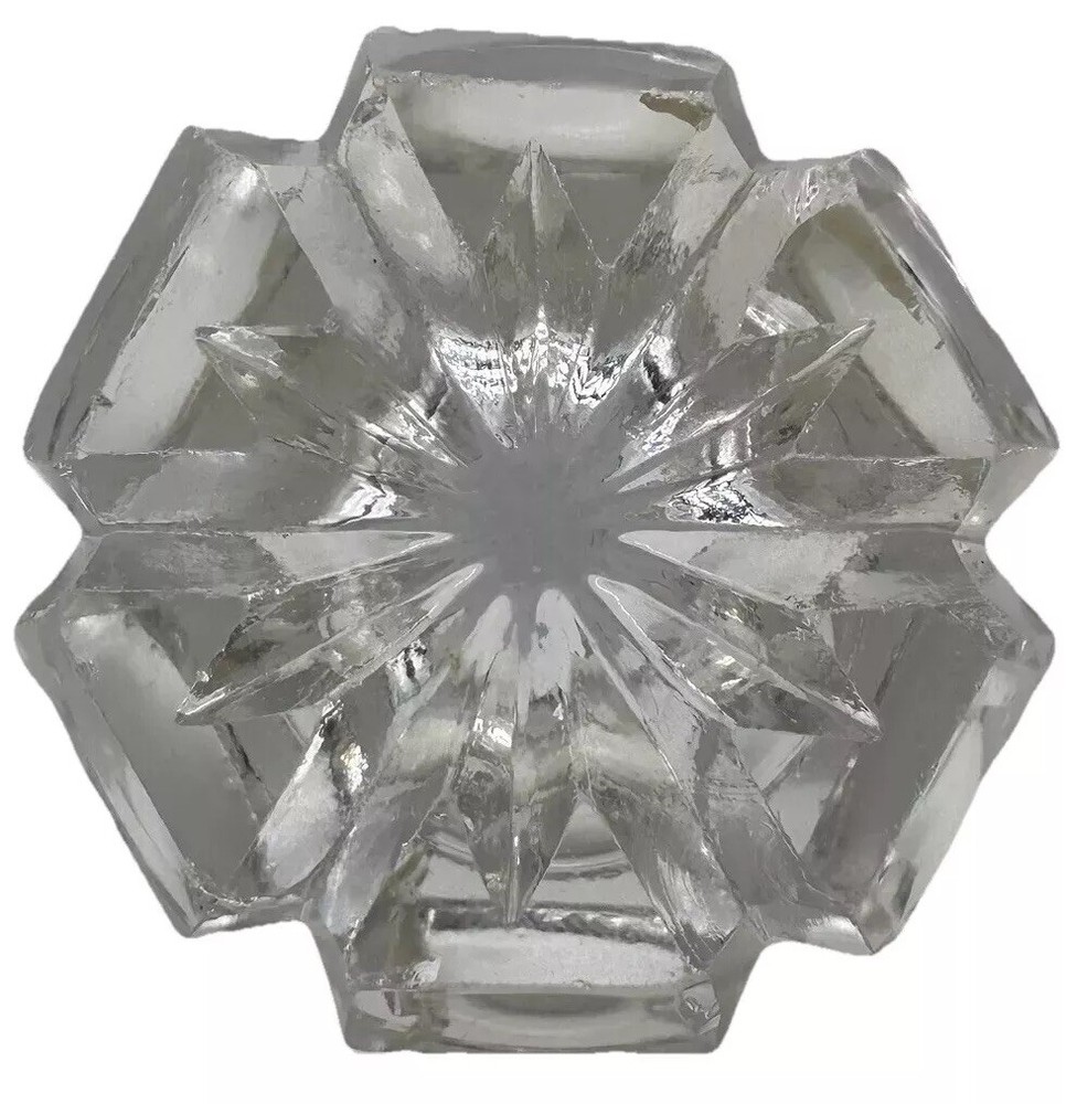 Antique 3 EAPG Notched Panel Hexagonal Open Salt Cellars Dips
