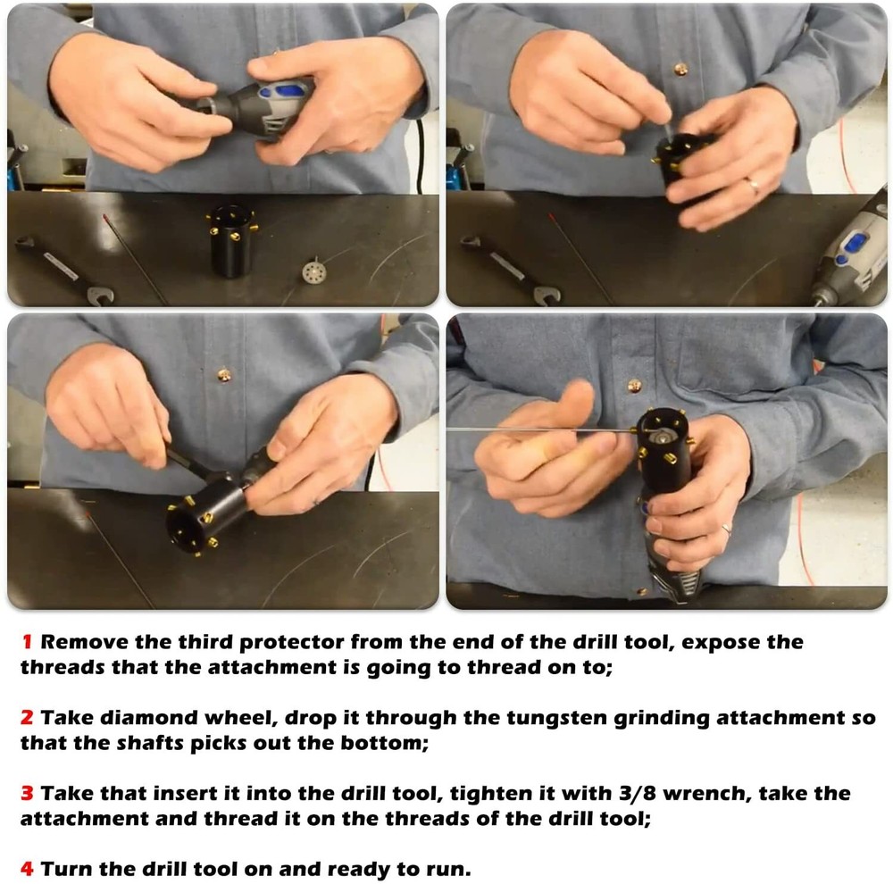 GR-12 Tungsten Grinder, Sharpener Multi-Angle Offsets Head Tool For TIG Welding
