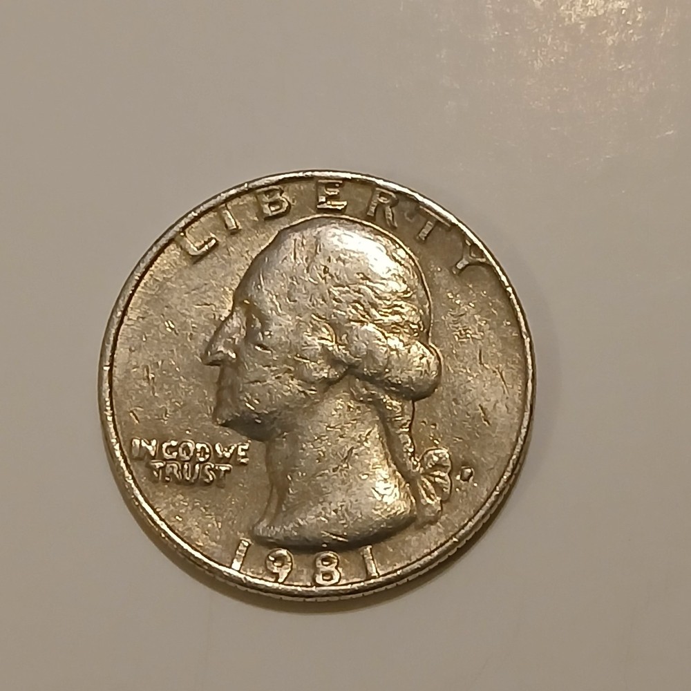 1981 Washington Errors Quarter - Filled In Mint and Misaligned Die. Error Coin