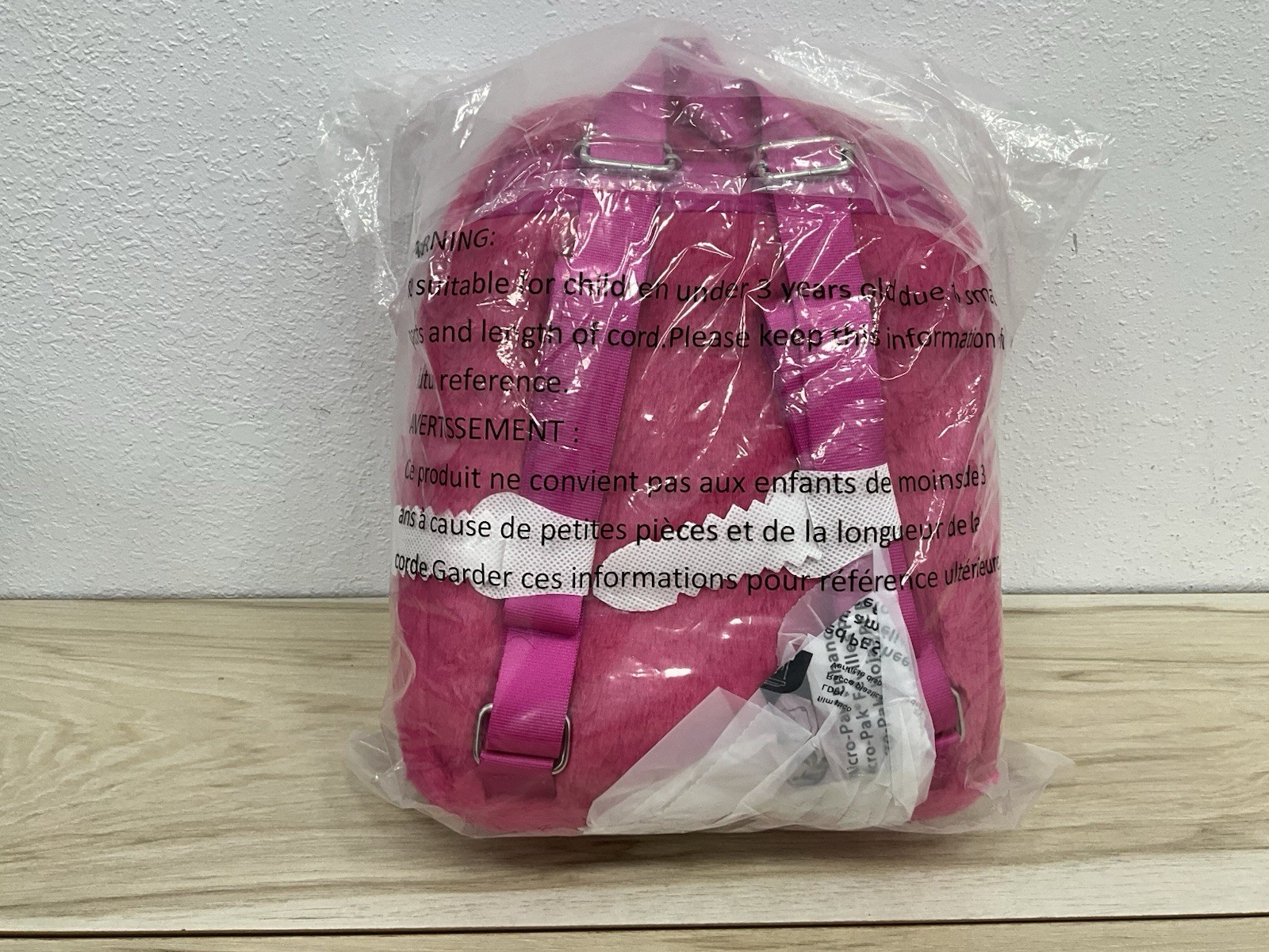 Disney Pixar Toy Story Lotso Plush Backpack Pink Bear Zipper Bag New w Tags