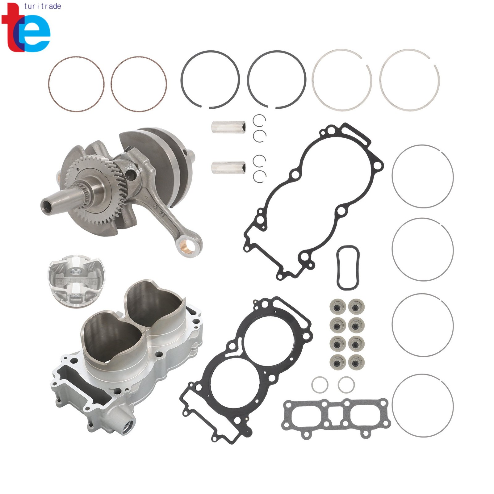 Cylinder Crankshaft Engine Rebuild Kit For Polaris Ranger Crew XP 1000 2014-2018