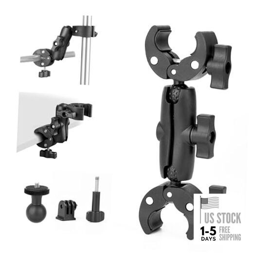 Double Clamp Mount Umbrella Holder Camera Pole Bracket for Stroller