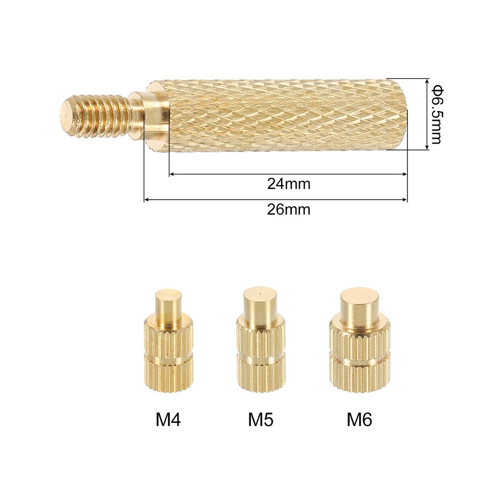 100pcs M4 M5 M6 Metric Threaded Inserts with Heat Set Insert Tips