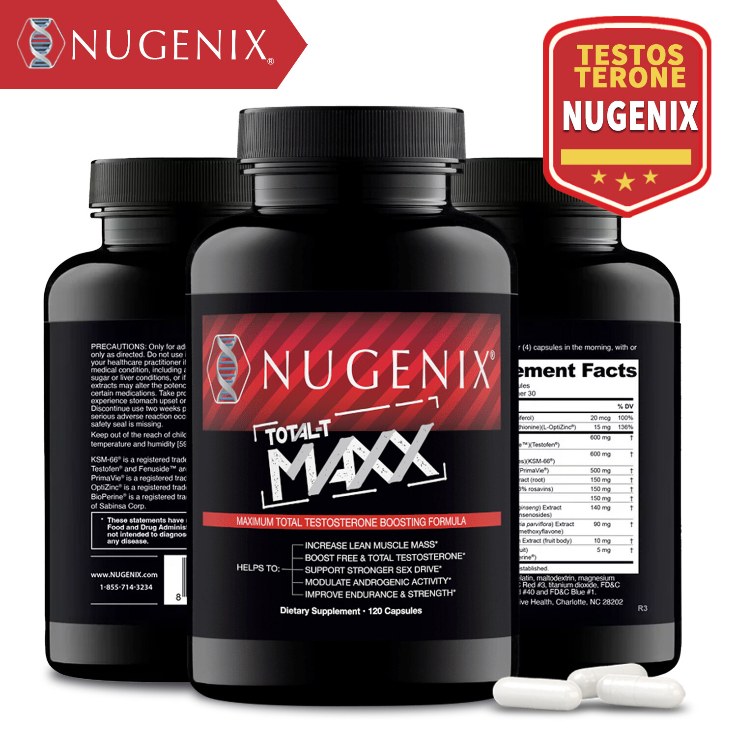 NUGENIX TOTAL-T MAXX - Testosterone Booster, Energy, Muscle Strength and Growth