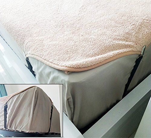 8 Pack Adjustable Sheet Clips, Bed Sheet Holder Straps Bed Fitted Sheet Black