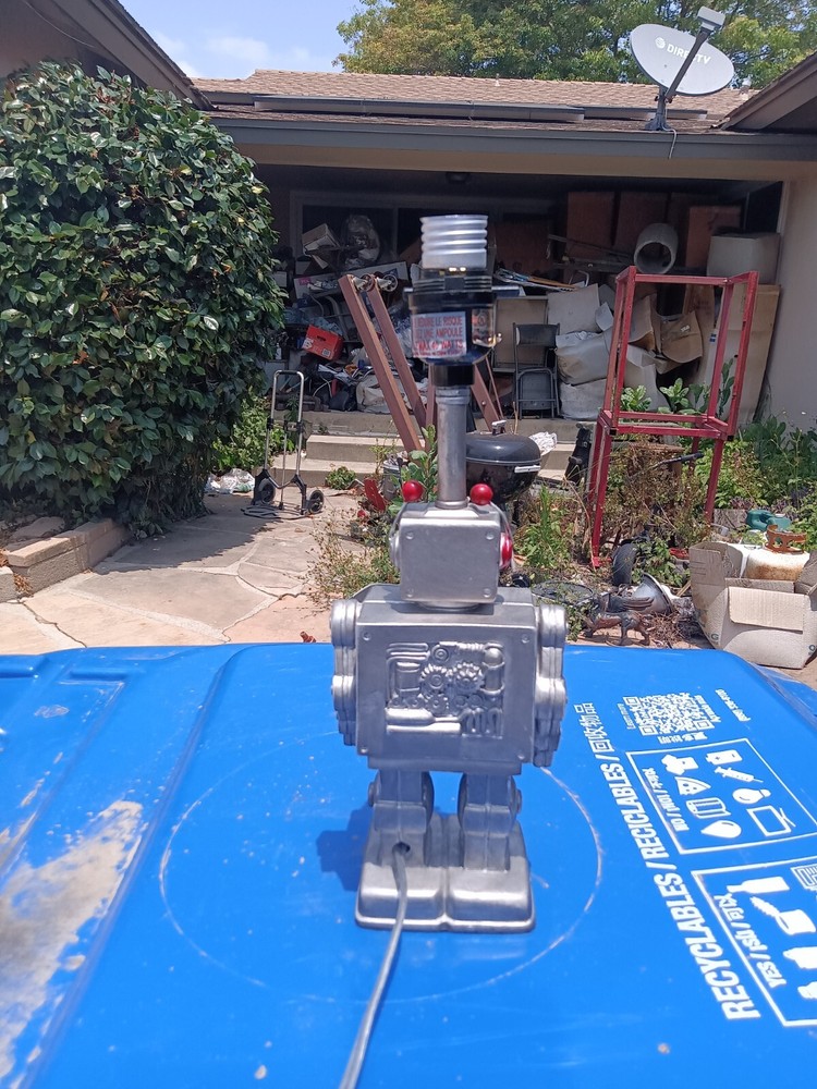 robot table top lamp sci fi