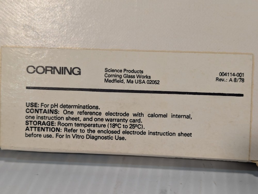 Corning Electrodes 476002 Ph Probe Sensor + Returns